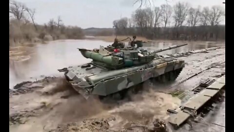 The Pontoon Floating Bridge is capable of holding heavy military vehicles