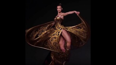 HOLLOGRAME ARTIFICIAL INTELLIGENCE DRESS GOLD