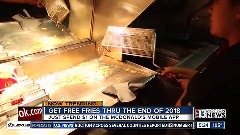 Get free fries at McDonald's thru the end of 2018