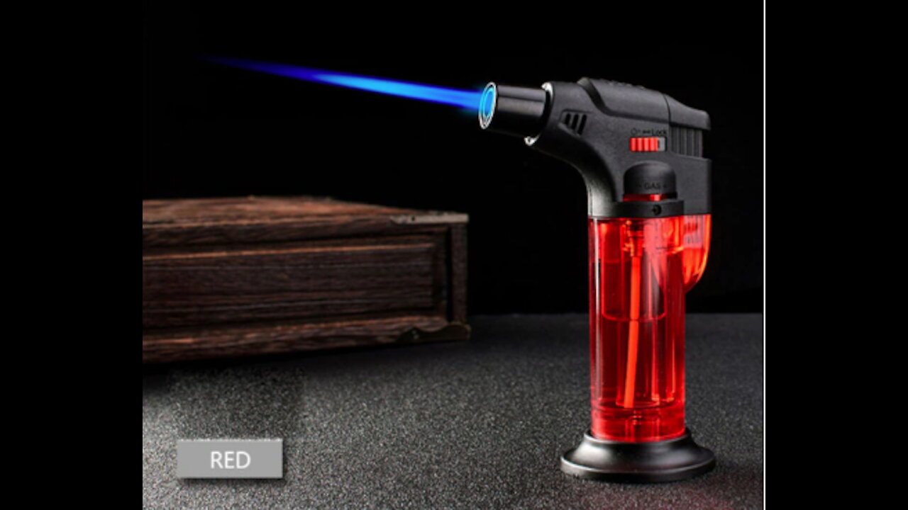 Refillable Butane Fuel Lighter BBQ Kitchen Welding Torch Lighter Butane Jet Gas Lighter