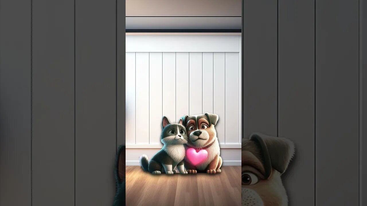 Dog Cat #love #valentine #friends #friendship #cutedog #cuteanimals #cutecats #animation #samsung