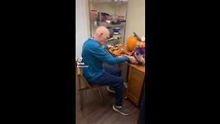 Neighbor Stevie opens surprise Halloween gifts