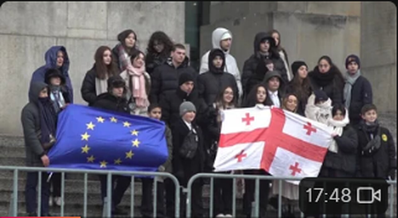 Georgische EU-Putschisten am Deutschen Bundestag Berlin 14.12.2024