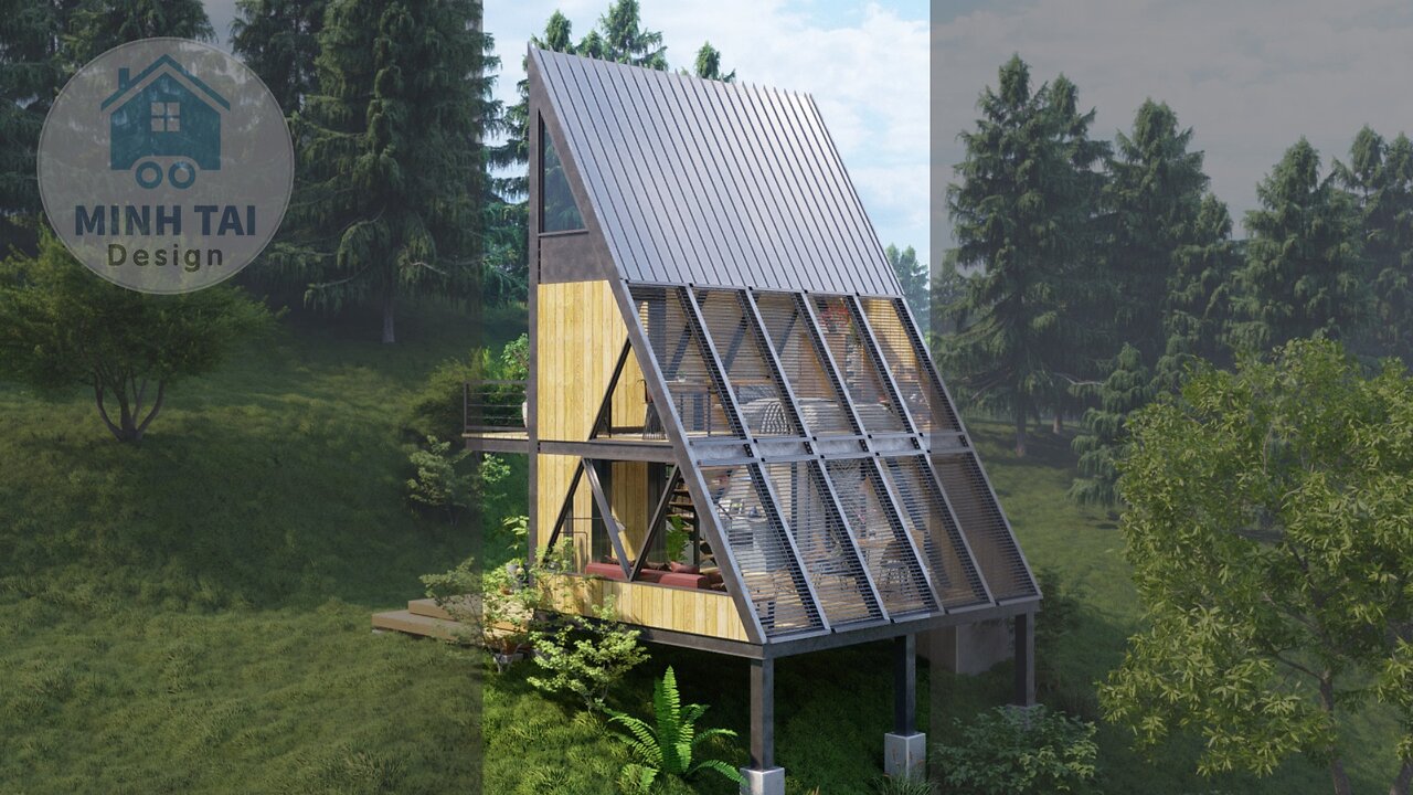 A-frame Cabin House Tour - Tiny Small House Design Ideas - Minh Tai Design 22 Shorts