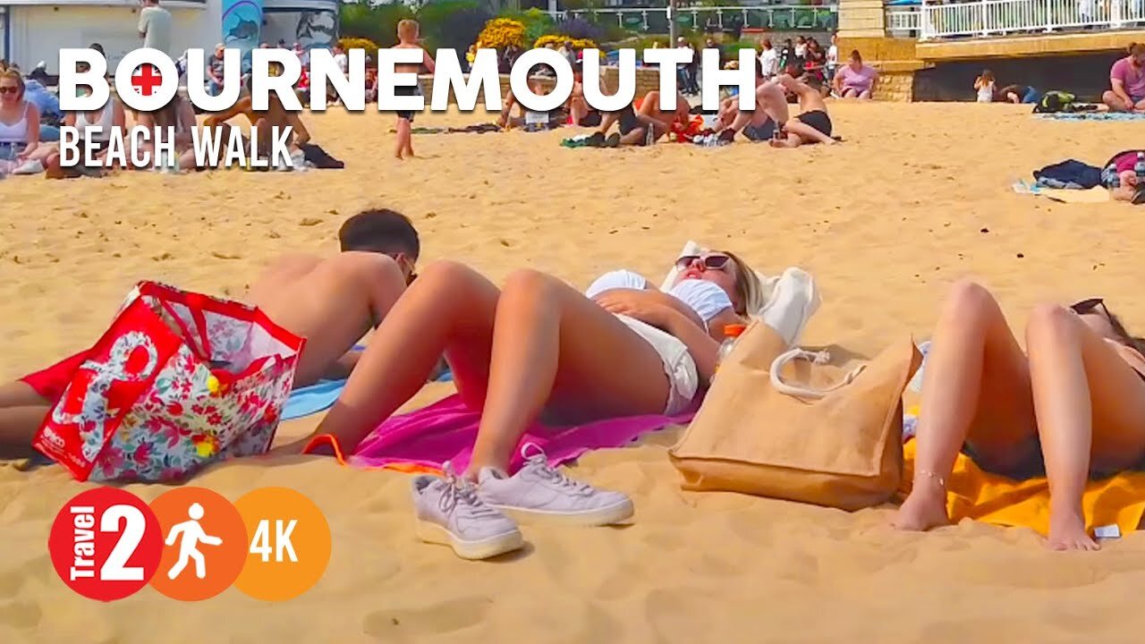 BOURNEMOUTH Beach, Best Beaches 4K Walking tour. 2022