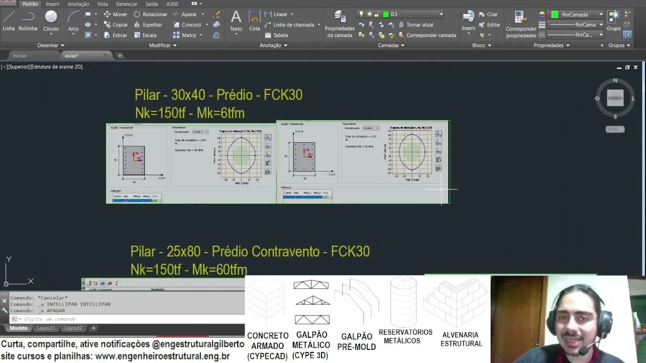 Em que sentido armar um pilar Eng Estrutural