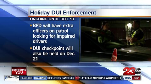 Bakersfield holiday DUI enforcement