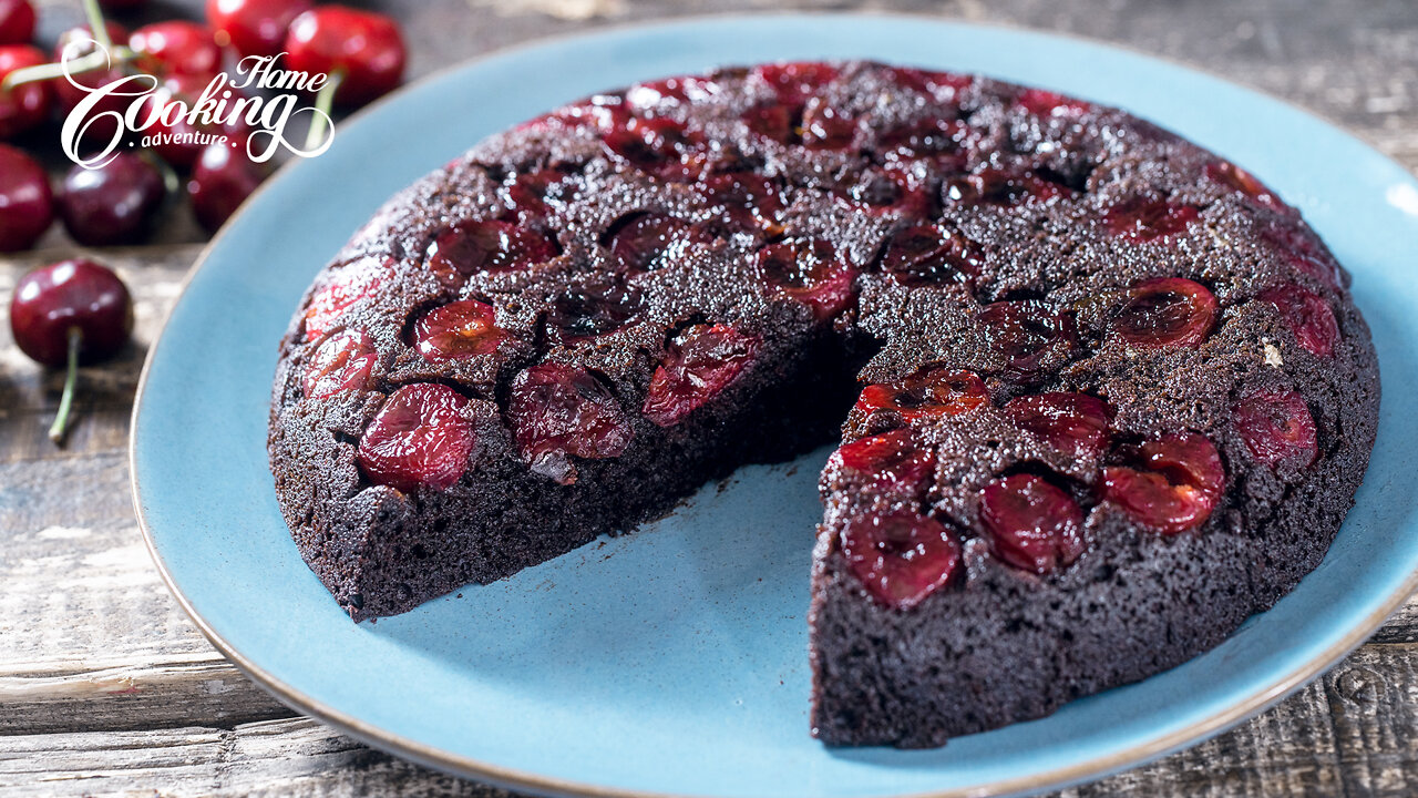 Stovetop Chocolate Cherry Upside Down Cake