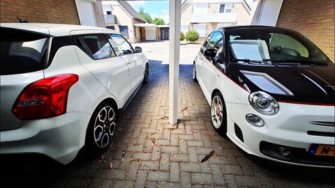 COMPARISON of DETAILS turbo 1.4 HOTHATCHES Abarth 595c Turismo VS. Suzuki Swift Sport Hybrid ZC33S