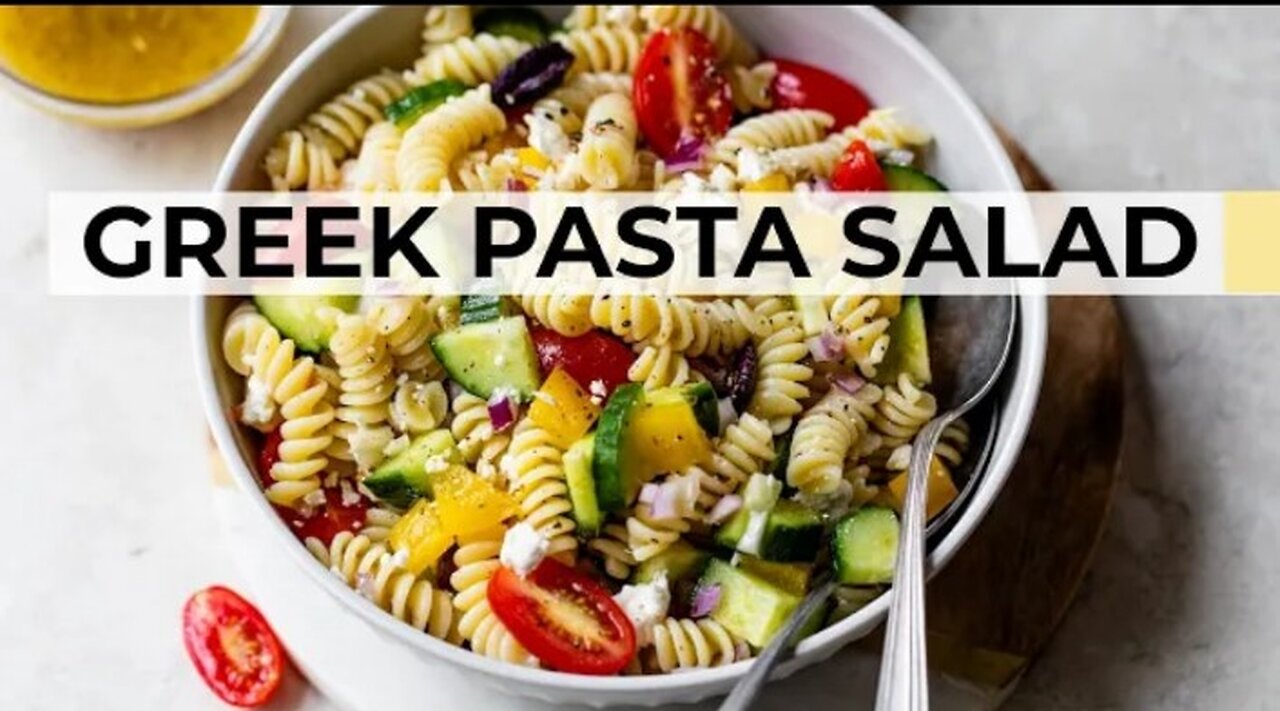 GREEK PASTA SALAD | easy, healthy recipe