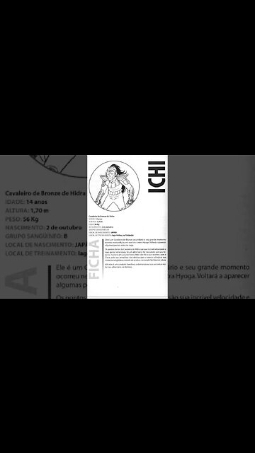 Os Cavaleiros Do Zodíaco - Ichi Ficha [Pause o Vídeo Caso Não Consiga Ler]