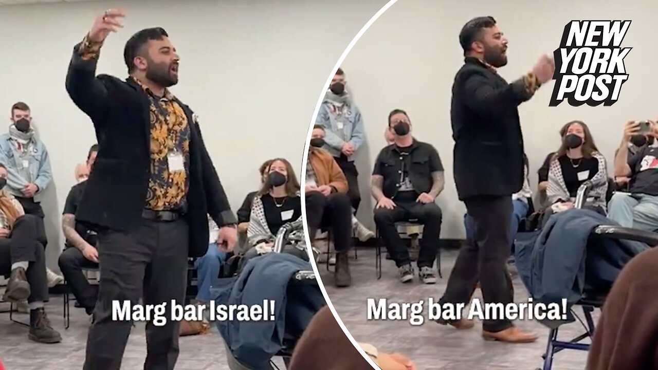 Leftwing activists in Chicago chant 'death to Israel, death to America' in Farsi