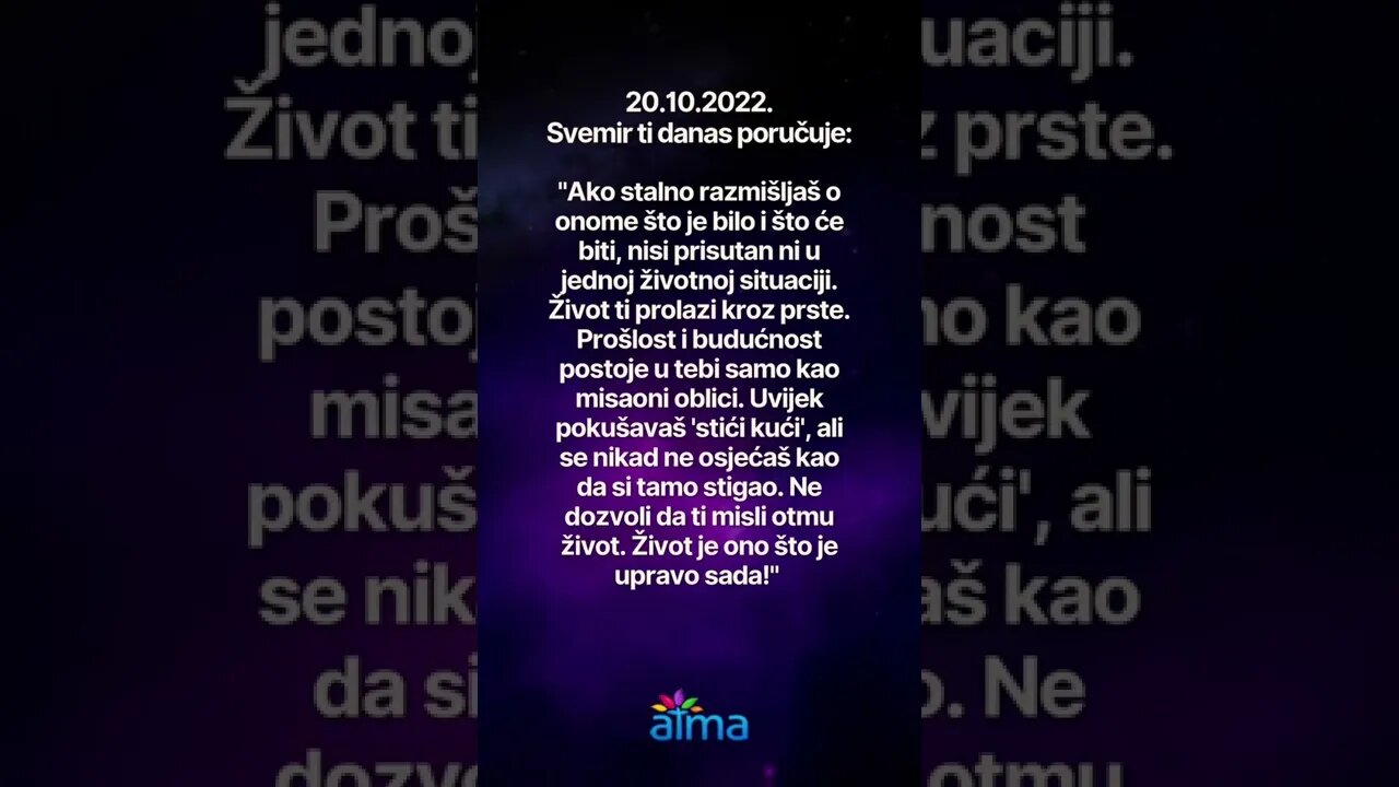 Poruka Svemira 20.10.2022. 💙 ATMA