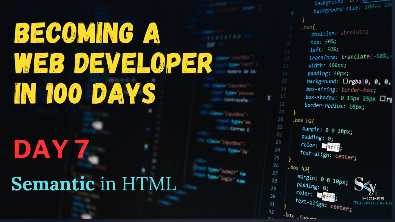 Learn HTML | Semantic in HTML | Day - 7 | 100 days of web development 2023🌏