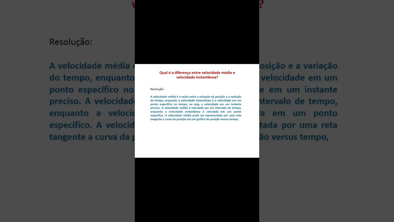 Entenda a diferença entre velocidade média e velocidade instantânea na cinemática