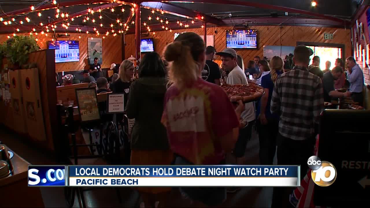 Local democrats hold debate night watch party