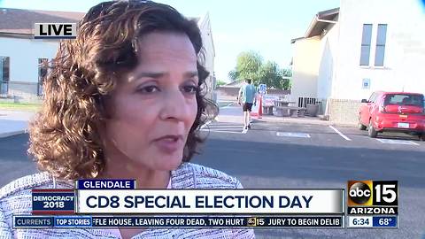 Hiral Tipirneni speaks on CD-8 special election day