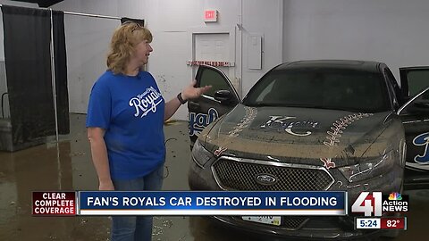 Fan's Royals car destroyed in flooding