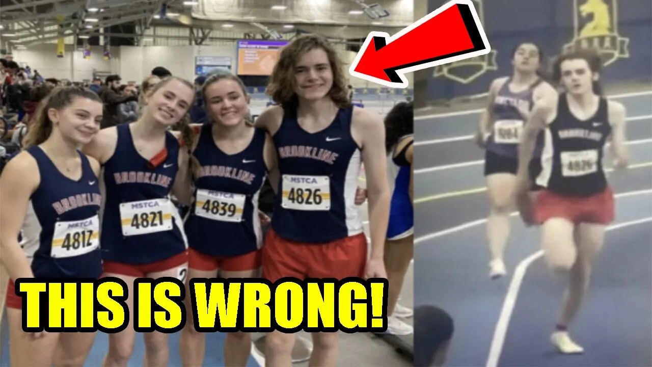 Biological Male DOMINATES girls in track to lead Girls team to State Championship! MOCKS critics!