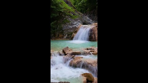 Water river and small waterfalls