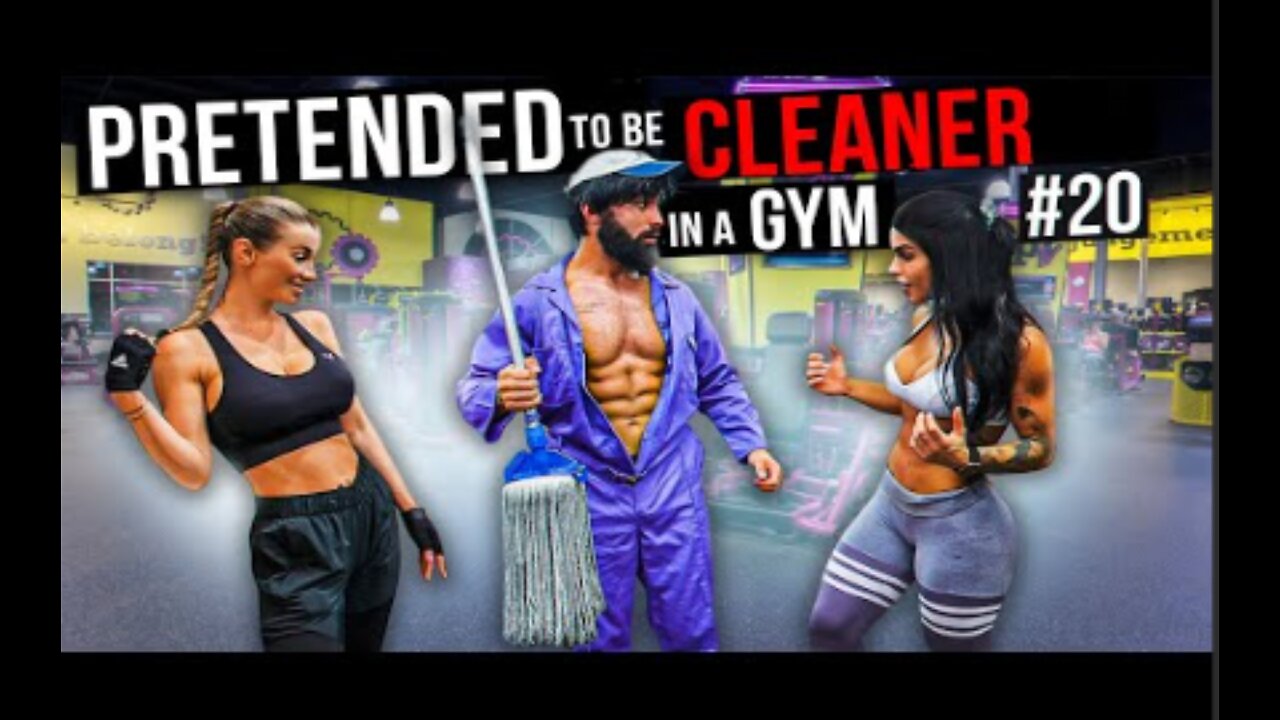 CRAZY CLEANER surprise GIRLS in a GYM prank #1 | Aesthetics in public reactions