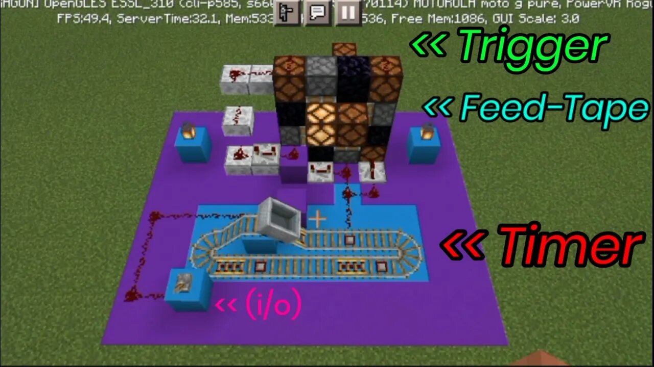Rail Based Redstone Timer + Sequential Tape-Feed Trigger