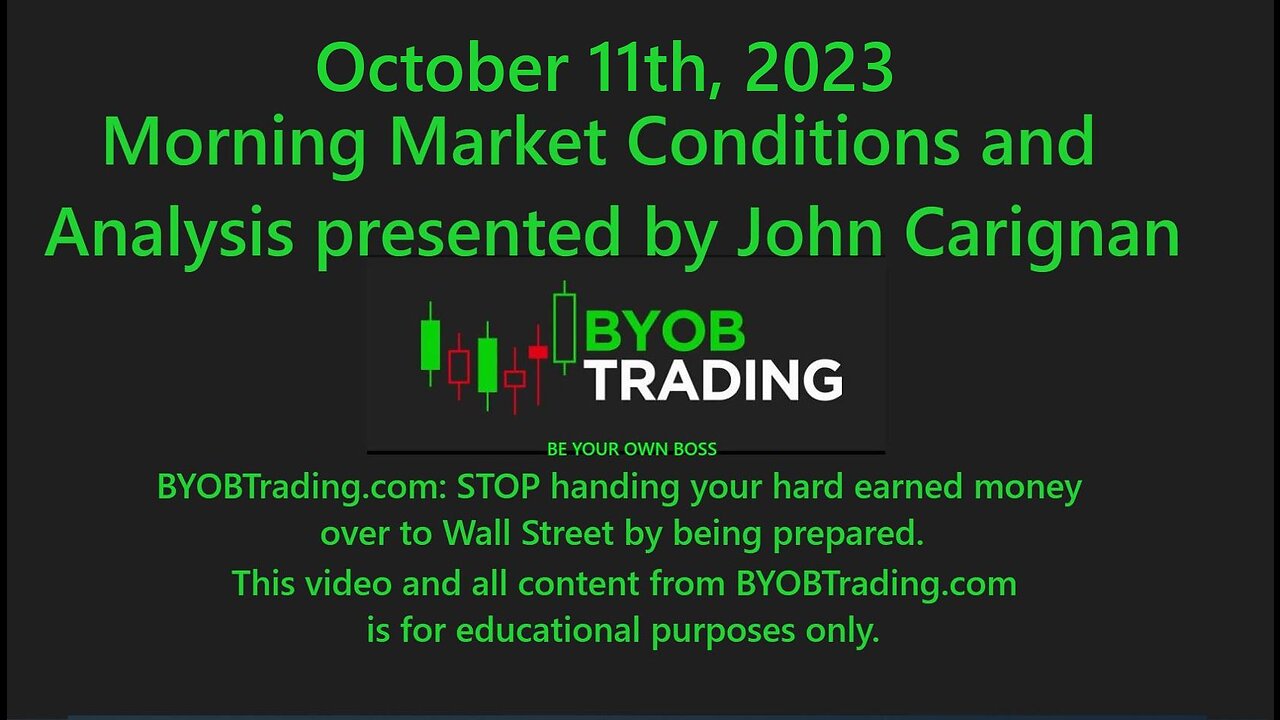 October 11th, 2023 BYOB Morning Market Conditions and Analysis