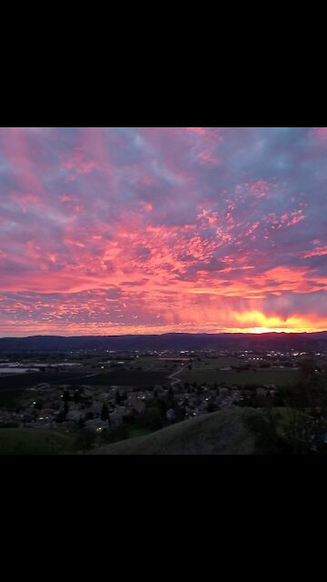 Sunset over Morgan Hill, CA, 1/21/21