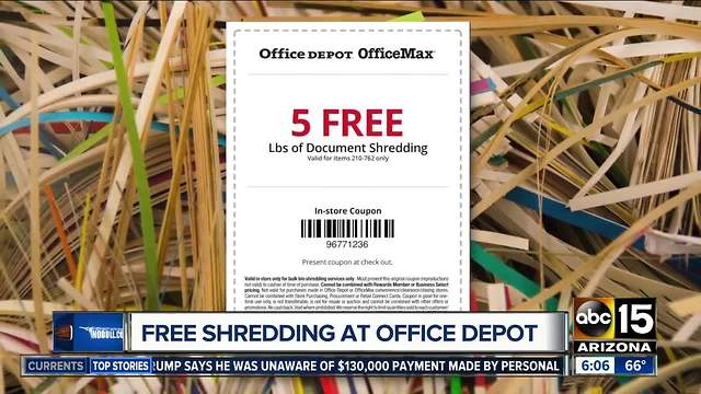 Get 5 pounds of documents shredded for free