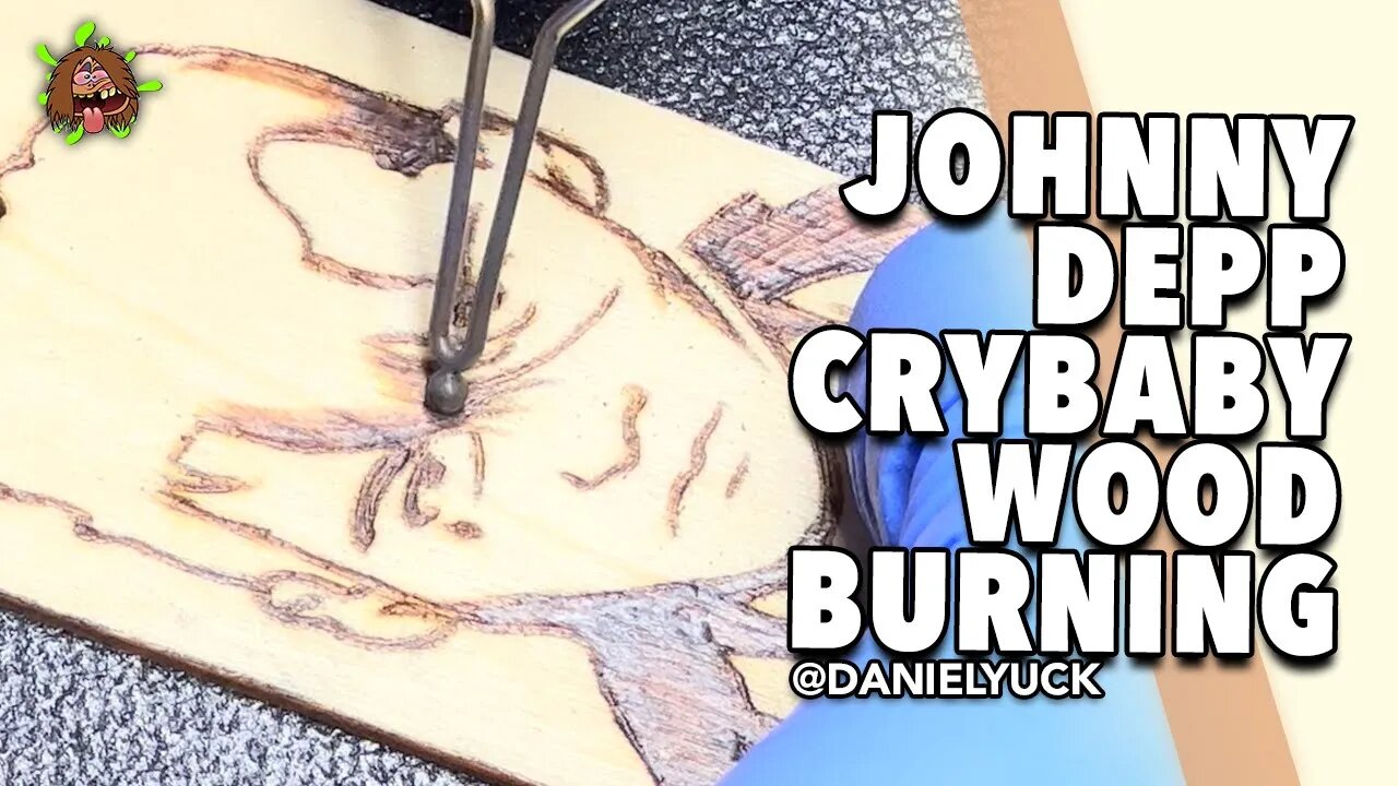 Johnny Depp Crybaby Wood Burning Close Up