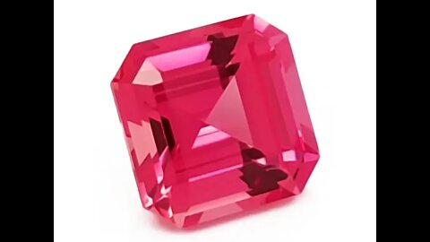 Chatham Created Square Octagon Padparadschas: Square octagon lab grown padparadschas