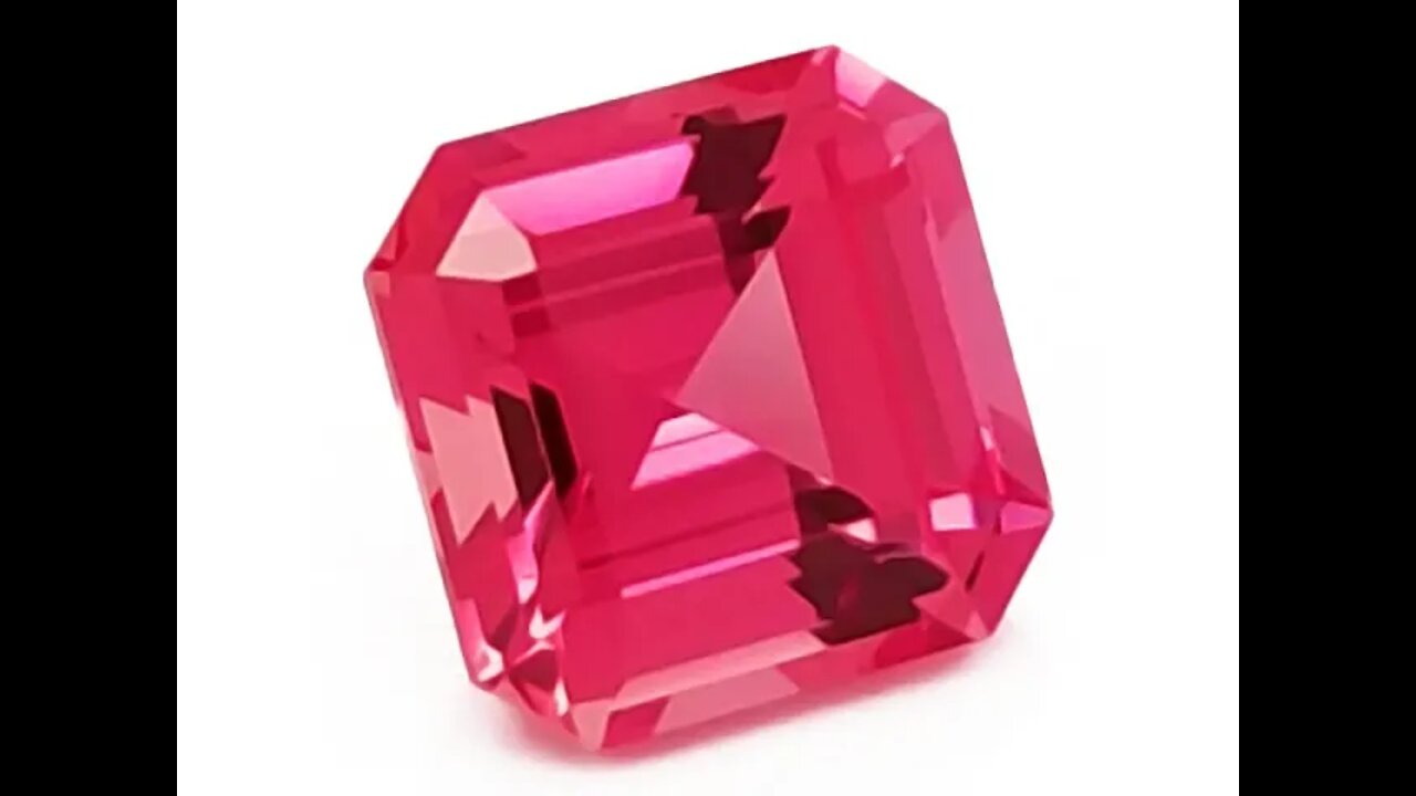 Chatham Created Square Octagon Padparadschas: Square octagon lab grown padparadschas