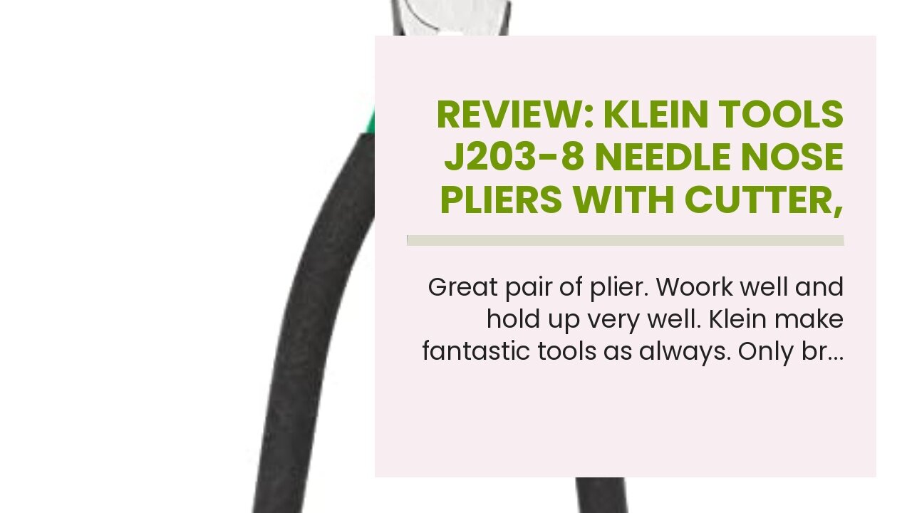 Review: Klein Tools J203-8 Needle Nose Pliers with Cutter, Heavy Duty 8-Inch Journeyman