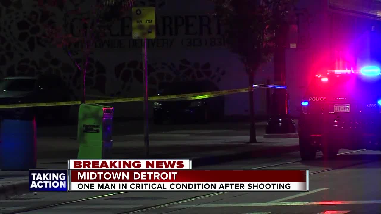 One man in critical condition after shooting in Midtown Detroit