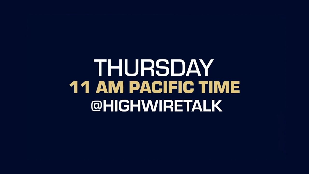Don’t miss The HighWire TOMORROW!