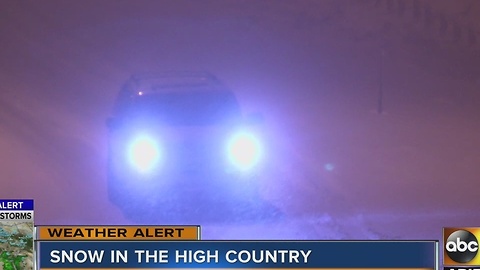 Snow in the high country continues