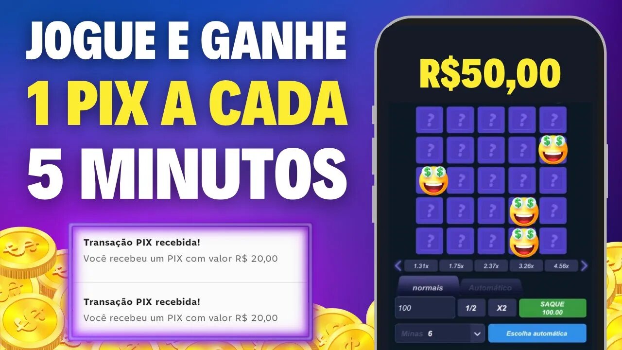 GANHE R$50,00 EM 5 MINUTOS - JOGO que GANHA DINHEIRO DE VERDADE e Já Pode Sacar NA HORA via PIX