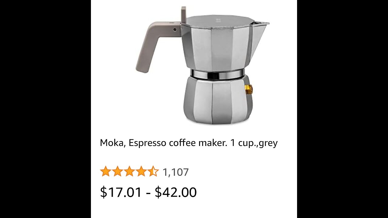 Moka, Espresso coffee maker. 1 cup.,grey