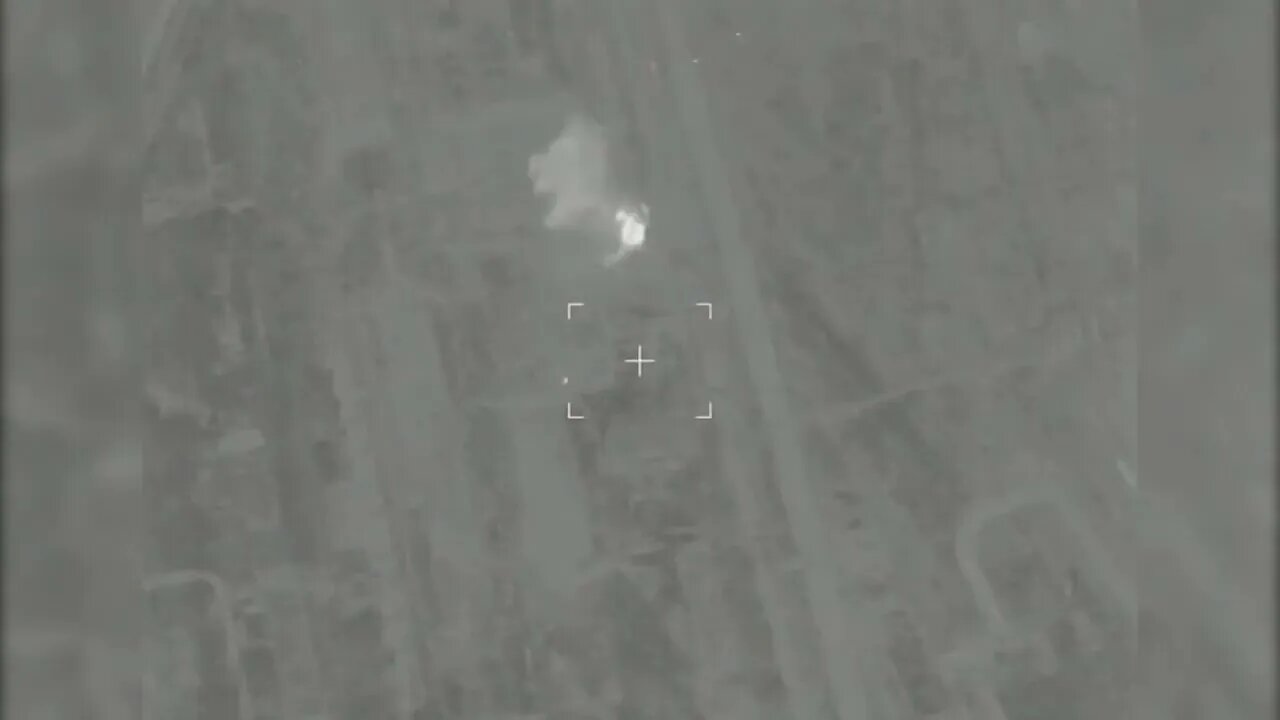 Russian drone records something that burns after it was hit, probably hidden ammo or fuel