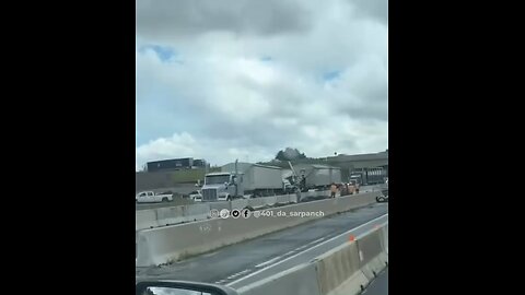 Truck Crash On Highway 401 London Ontario