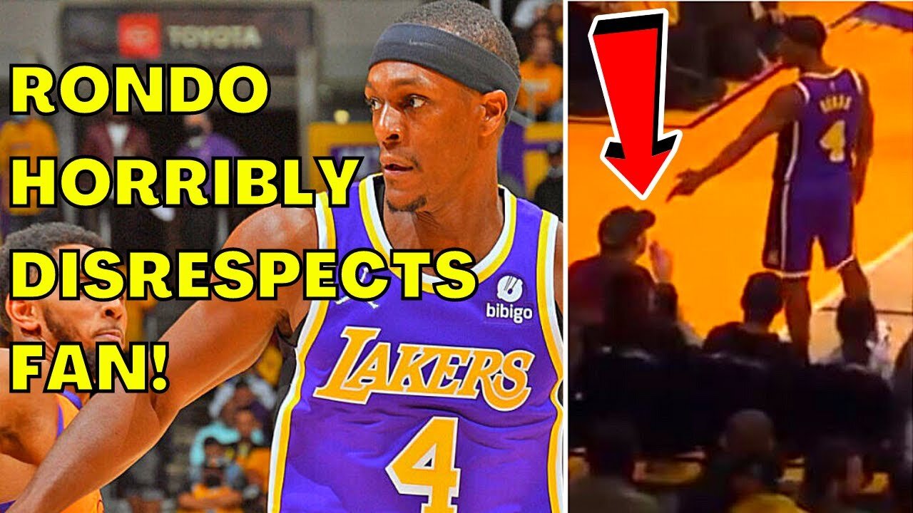 Lakers Rajon Rondo HORRIBLY DISRESPECTS Fan By GUN Finger Pointing Into NBA Fan's FACE!