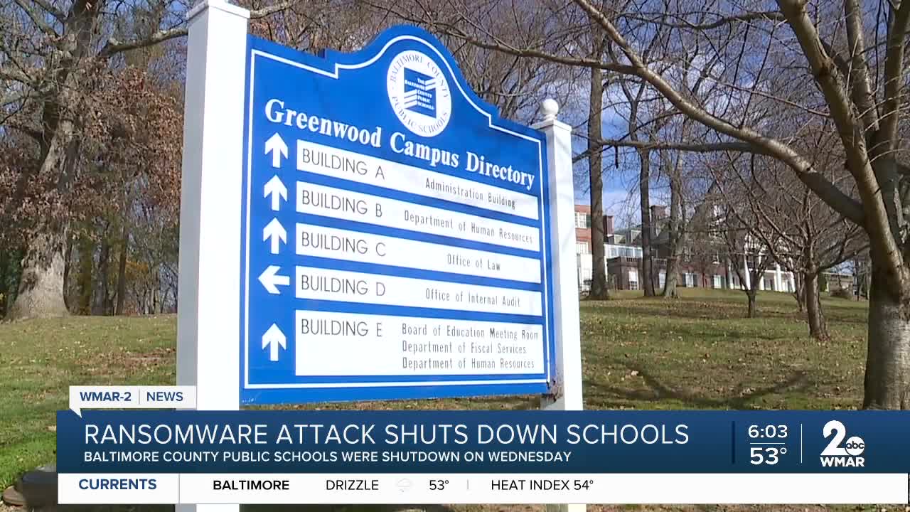 Ransomware attack shuts down Baltimore County Public Schools on Wednesday