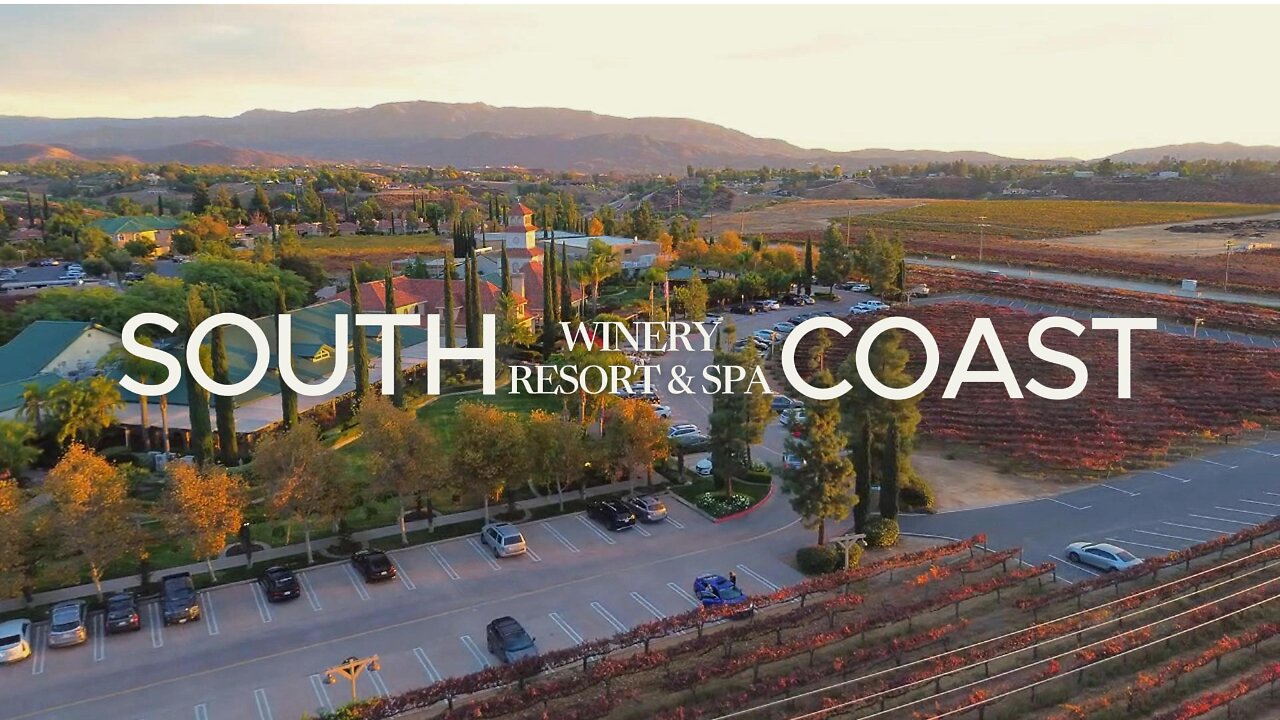 South Coast Winery Resort Spa Temecula Wine Country Above Ground Level | AGL Drone Stock Videos