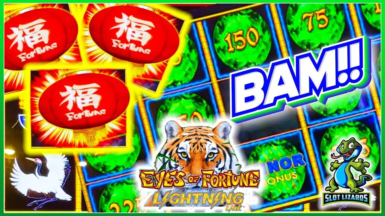 SO MANY GREEN GEMS!!! BONUS BONUS BONUS WIN! Lightning Link Eyes of Fortune Slot HIGHLIGHT