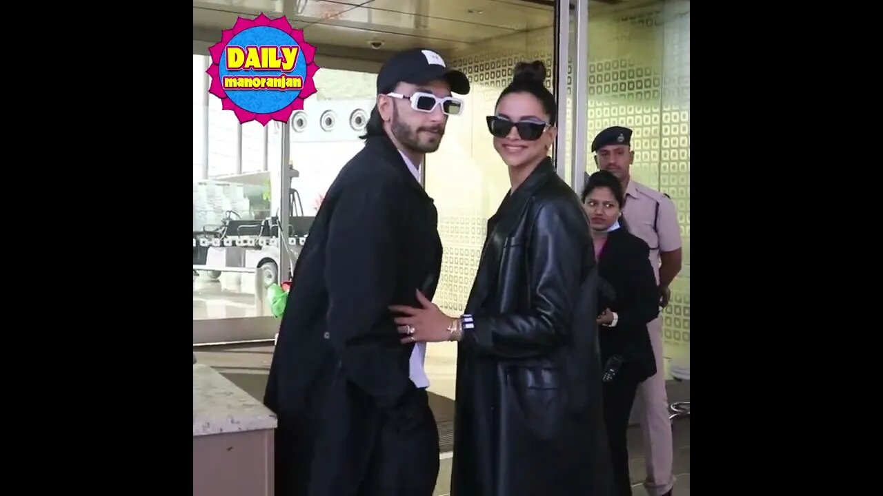 Ranveer Singh & Deepika Padukone Spotted At Airport Flying From Mumbai