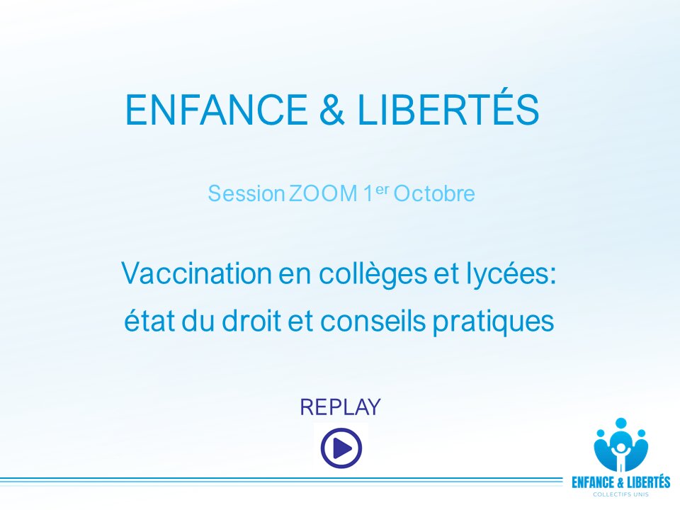 Zoom Enfance & Libertés 1er Octobre 2021