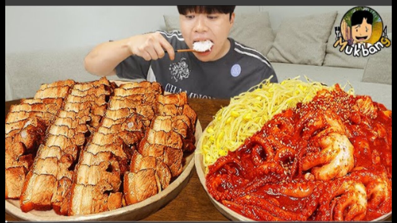 ASMR MUKBANG | fire noodles, spicy seafood, korean home meal recipe ! eating