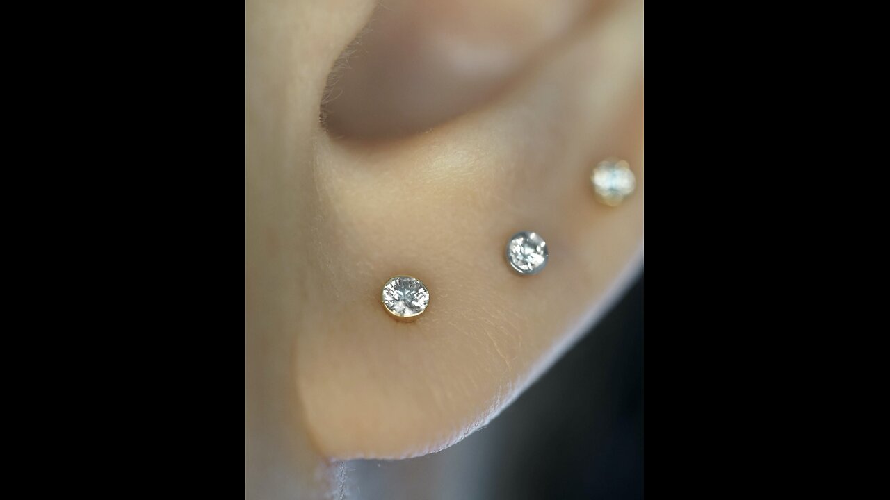 Luxury Ear Piercing Jewellery Single Diamond Studs