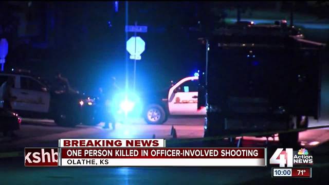 One person shot, killed by officer in Olathe