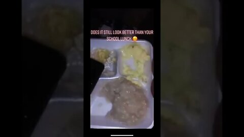 Look at what is crawling in his food!